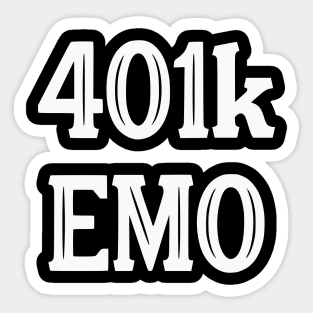 401k Emo White Font Sticker